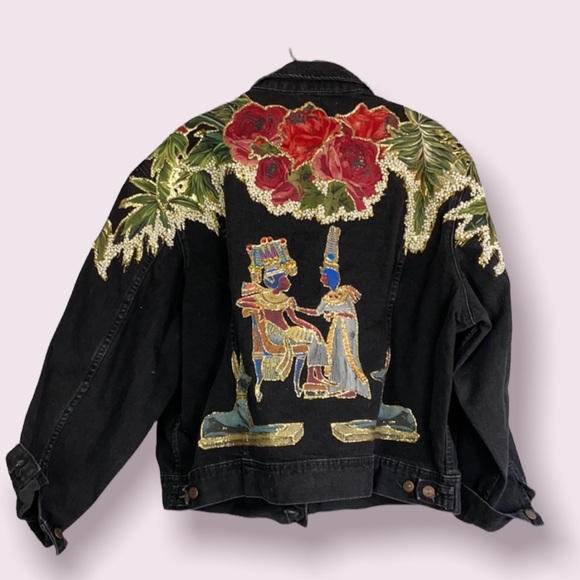 Vintage Las Vegas Egyptian Custom Denim Jacket - Picture 1 of 9